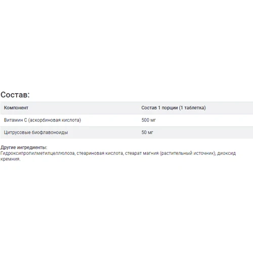 Doctor's Best Sustained Release Vitamin C, 60 Tablets: Форма выпуска Таблетки
