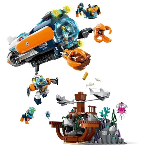 Конструктор LEGO City Подводная лодка глубоководных исследователей (60379): Количество деталей, шт. 842