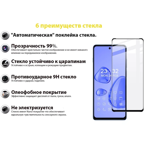 Аксессуар для смартфона BeCover Tempered Glass Black for Motorola Moto G200 (707242)