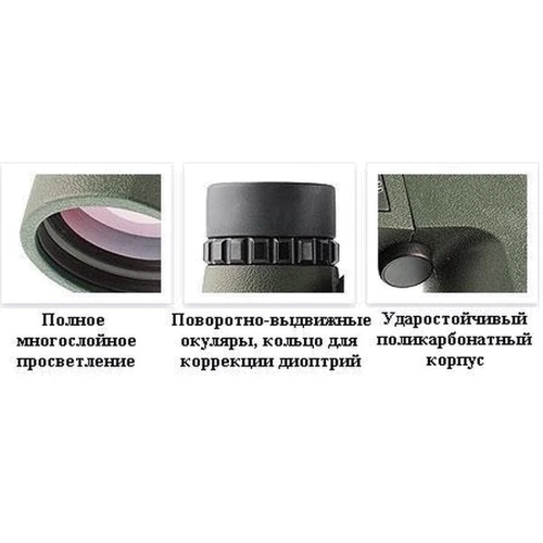 Биноколь Hawke Nature Trek 10x32 Top Hinge (Green): Тип конструкции Roof