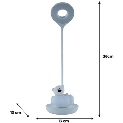 Настольная лампа LED Kite с аккумулятором Cloudy Bear белая (k24-493-2-1)