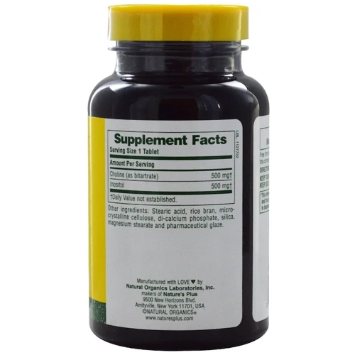 Nature's Plus, Choline & Inositol, 500/500 mg, 60 Tablets (NTP2134): Тип Витамин B