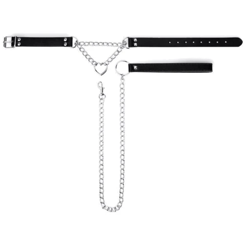 Ошейник с поводком Bedroom Fantasies: Collar with Chain Silver