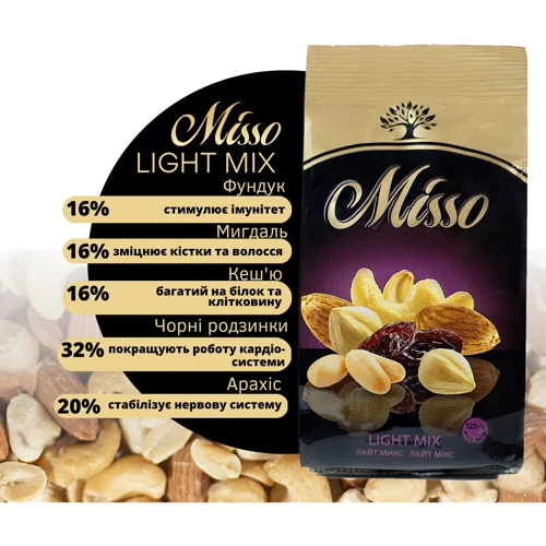 Ассорти Misso фруктово-ореховое Light Mix 125 г (4820232570098) фото 2