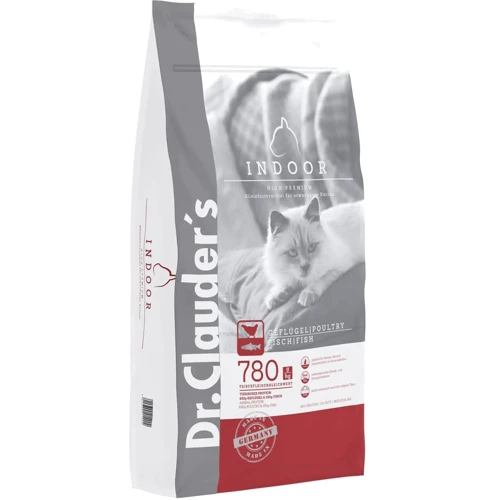 Сухой корм Dr.Clauder's High Premium Indoor для домашних кошек с лососем и курицей для выведения шерсти 10 кг (21411000)