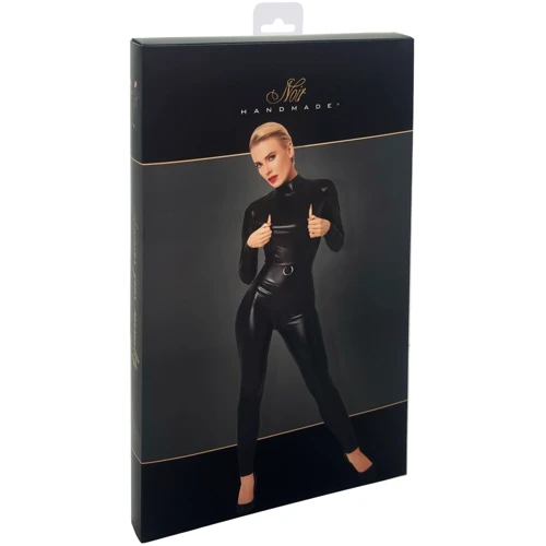 Комбинезон Noir Handmade F319 Caged wetlook catsuit with zippers and ring Black, S
