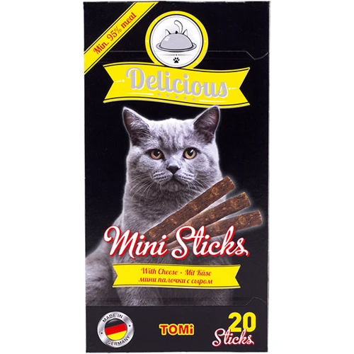 Ласощі для котів TOMi Delicious Mini Sticks Cheese зі смаком сиру 40 г (52518)