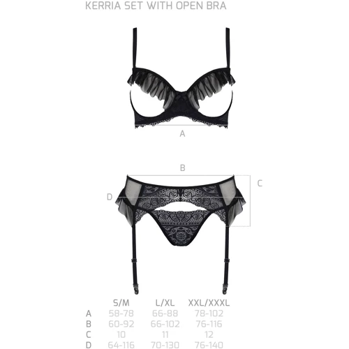 Комплект ECO Passion KERRIA SET WITH OPEN BRA black S/M