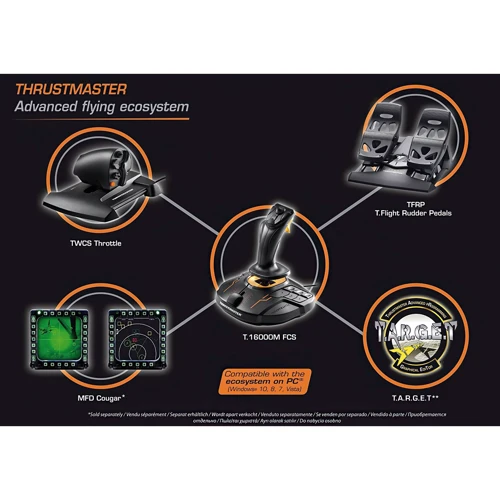 Игровой руль Thrustmaster T.16000M FC Flight Pack (2960782): Коробка передач нет