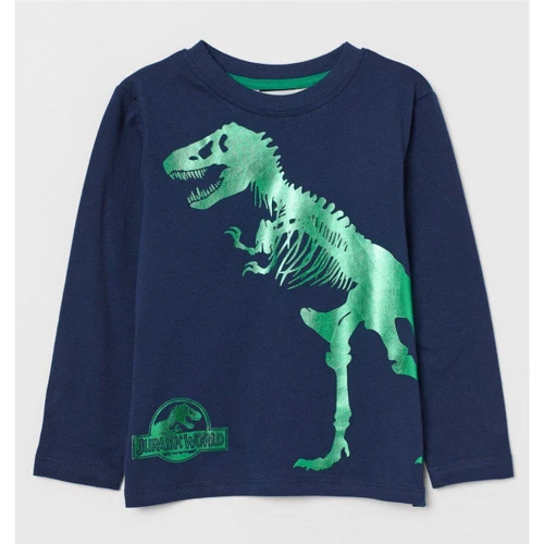 Лонгслів H & M 312-7476481 110-116 см темно-синій