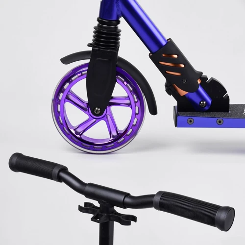 Самокат алюмінієвий Best Scooter колеса PU, 1 амортизатор передній, анодирувана фарбування Purple (99634): Тип гальма ножний