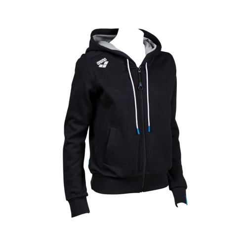 Толстовка спортивна Arena W TE Hooded F/Z Jacket (003849-500) 40 чорна з капюшоном на блискавці: Сезон Демисезон