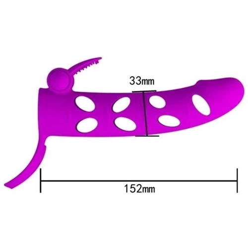 Насадка на член LYBAILE Pretty Love Penis Sleeve With Ball Strap 6" Purple