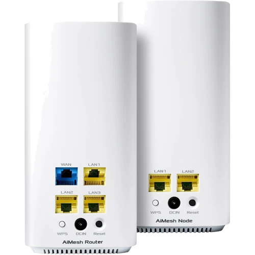 Маршрутизатор Wi-Fi ASUS ZenWiFi AC Mini CD6 2-pack (CD6-2PK): Максимальная скорость 600+867 Мбит/с