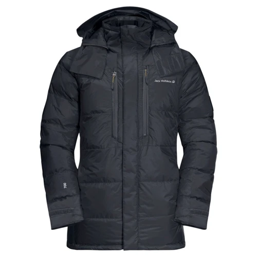 Пуховик Jack Wolfskin Tthe Cook Parka 1201914-6350 52 темно-сіра зимова з капюшоном