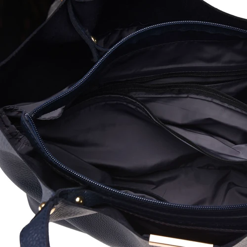 Кожаная сумка тоут Ricco Grande синяя (1L943-blue): Тип ручки Со съемным ремнем, Плечевой ремень, С двумя ручками, Короткая ручка