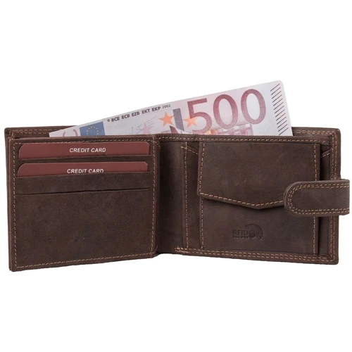 Мужское портмоне Always Wild коричневое (DNKN1187L-brown): Формат кошелька Вертикальный