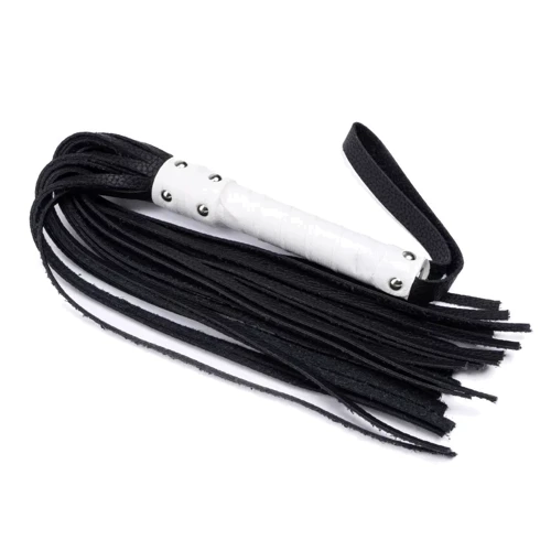 Флоггер из комбинированной кожи Flirty COMBO Leather - Black & White, BM-00029