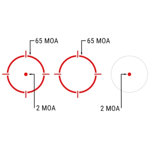 Приціл Holosun 510 Open Reflex, 2 MOA Dot & 65 MOA Circle (Red), H 1.63in, QD mount, Solar (1592.00.48)