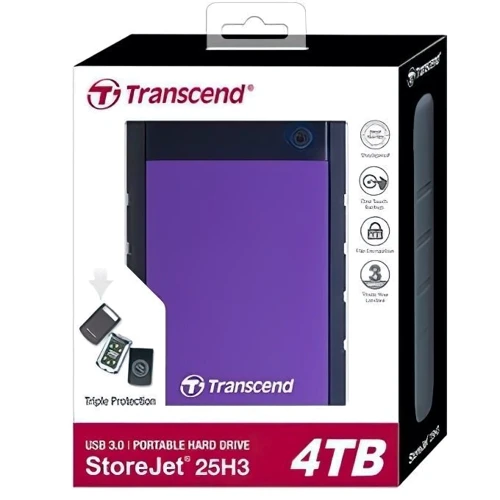 Внешний жесткий диск Transcend StoreJet 25H3 4TB (TS4TSJ25H3P): Объем памяти 4 ТБ