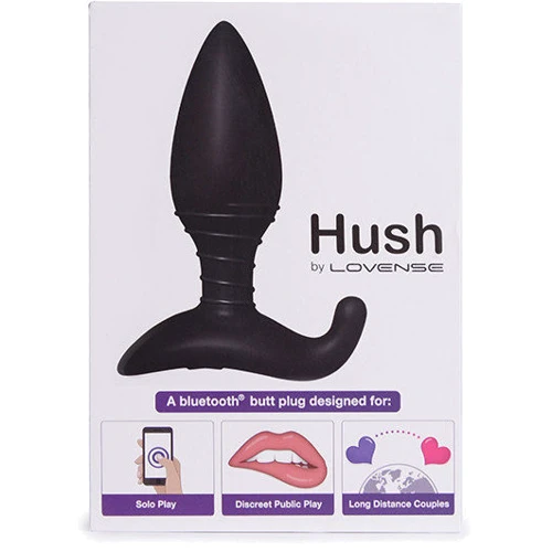 Анальная пробка со смарт-приложением. Для пар и моделей-вебкам Lovense Hush средняя, 12x4.45 см