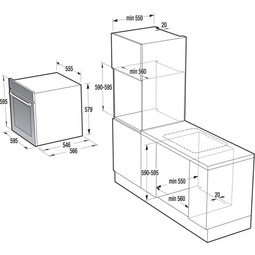 Духовой шкаф электрический Gorenje BCS747S34X: Объем, л 73