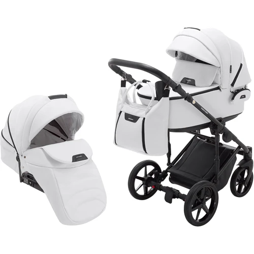 Коляска 2 в 1 Adamex Porto Light Экокожа SA-1 белая (625713)