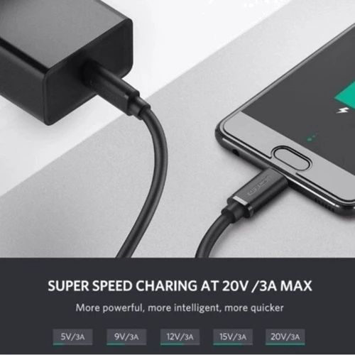 Кабель Ugreen USB-C to USB-C 3A 1m Black (50997) фото 6