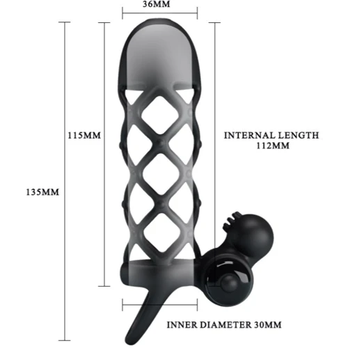 Насадка на член LYBAILE Pretty Love Vibro Penis Sleeve Black I