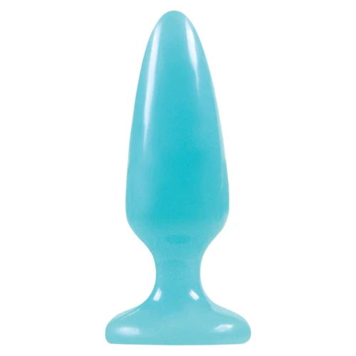 NS Novelties Firefly Pleasure Plug Medium - крупная анальная пробка светящаяся в темноте (голубой)