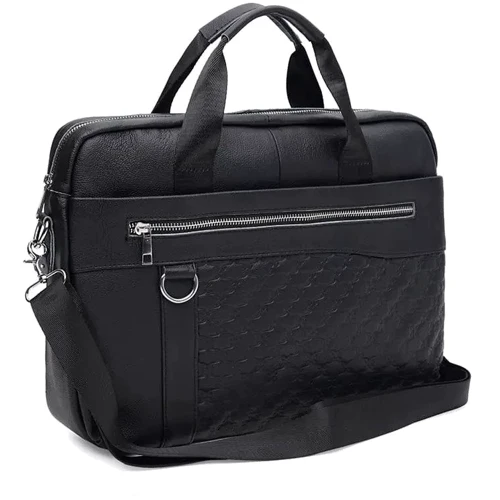 Мужская конференц-сумка Borsa Leather черная (K11117-black)