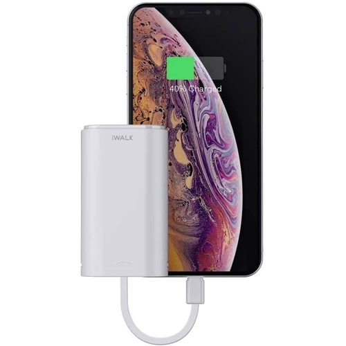 Внешний аккумулятор iWALK Power Bank Link Me 9000mAh Lightning White (DBL10000L): Встроенный кабель Apple Lightning