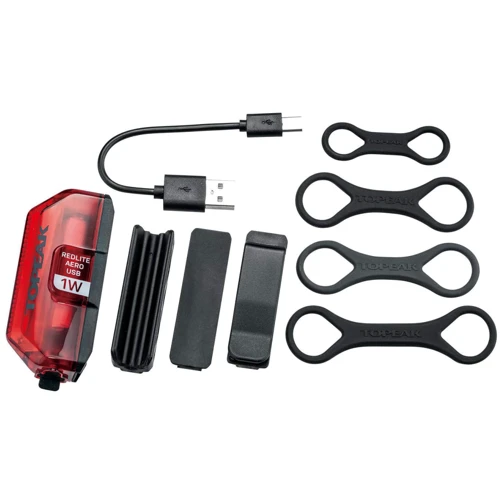 Мигалка задняя диод Topeak RedLite Aero USB 1W 55люм 3 диоды 4 функц черный (TMS083)