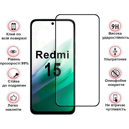 BeCover Tempered Glass Black for Xiaomi Redmi 15 (713905)