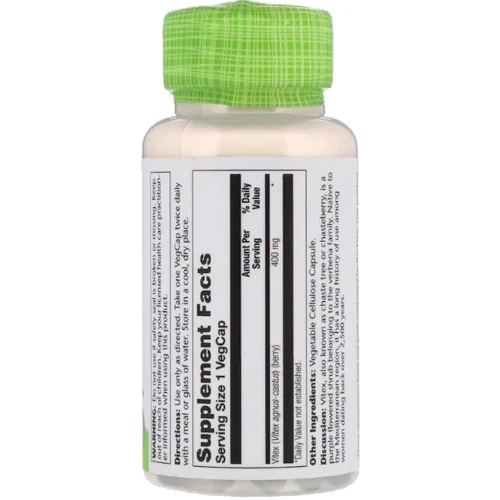 Solaray, Vitex, 400 mg, 100 VegCaps (SOR-01645): Форма выпуска Капсулы