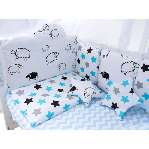 Комплект постільної білизни Babyroom Bortiki Print-08 (баранчики) білий (681012)