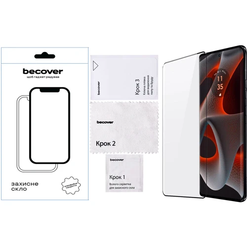 Аксессуар для смартфона BeCover Tempered Glass EDGE Black for Motorola Edge 50 Pro (712346)