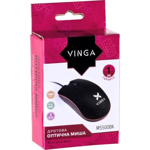 Мишка Vinga MS-500 black: Кількість кнопок 3