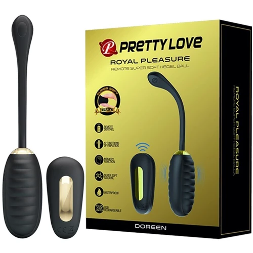 Виброяйцо с рельефным дизайном PrettyLove ROYAL PLEASURE, с пультом ДУ, BI-014711W