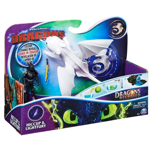 Набор Spin Master Dragons Как приручить дракона 3 с драконом Дневная Фурия меняющего цвет и всадника Иккинга (SM66621/3168): Пол Унисекс