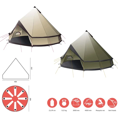 Палатка Grand Canyon Indiana 8 Capulet Olive (330036) (DAS302742): Материал дна Polyethylene PU