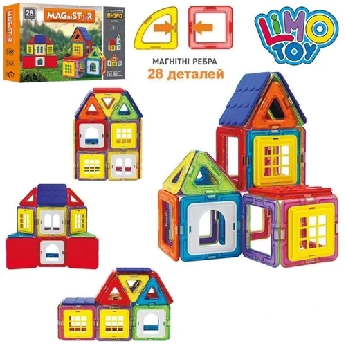 Конструктор магнитный Limo Toy (LT7004): Количество деталей, шт. 28