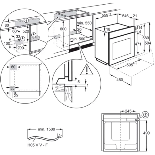 Духова шафа електрична Electrolux OKD6P77WX: Об'єм, л 71