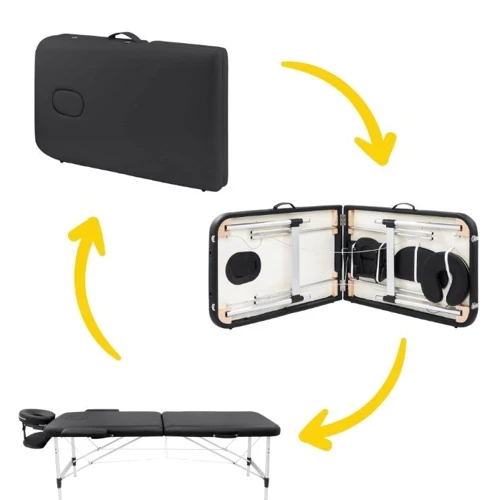 Массажный стол 4FIZJO Massage Table Alu W70 Black (P-5907739318398)