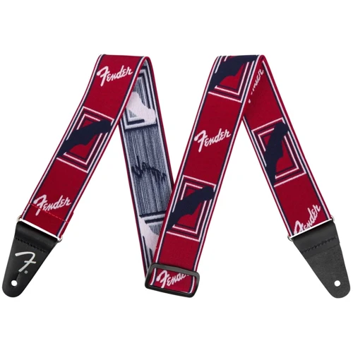 Ремень гитарный FENDER STRAP 2" WEIGHLESS MONOGRAMMED RED/WHITE/BLUE
