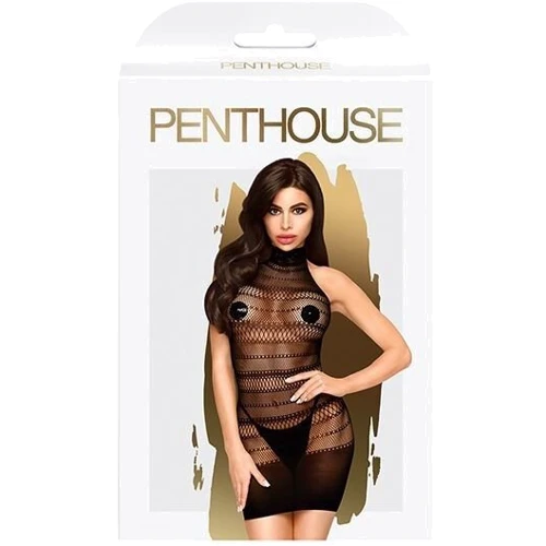 Мини-платье сетка с горлом Penthouse - Epic Night Black S/L
