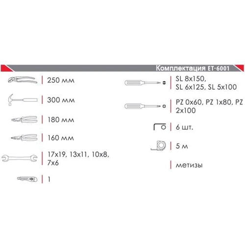 Набор инструмента слесарный Intertool ET-6001 фото 4