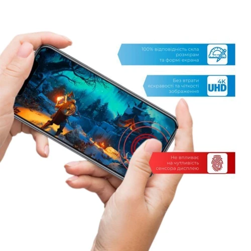 Захисне скло для iPhone ACCLAB Tempered Glass Full Glue ESD Black для iPhone 11/XR: Матеріали Скло