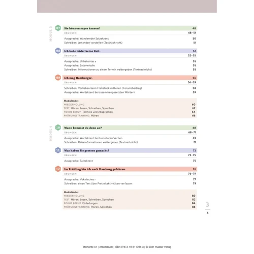 Momente A1: Arbeitsbuch plus interaktive Version: ISBN 9783195117913, 978-3-19-511791-3