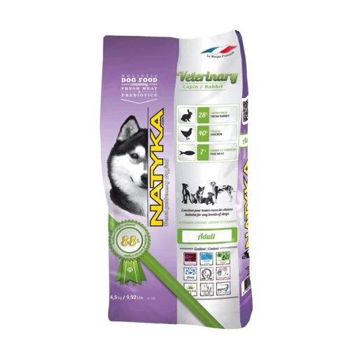Полувлажный корм для собак Natyka Veterinary Rabbit Adult 4.5 кг (3760240680048)